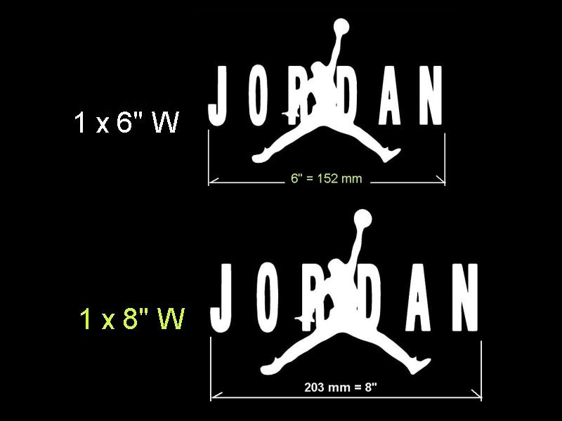 (2 x) 6'w+8"w michael jordan micheal air decal vinyl sticker any colour type f