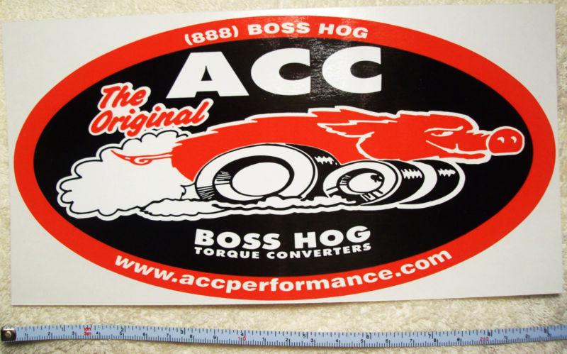 Acc boss hog torque converters  racing sticker - decal
