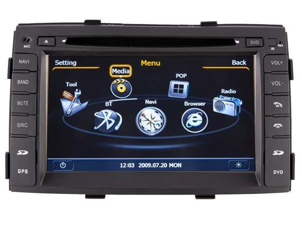 New model 7" car dvd player for kia sorento 2010-2011 gps-tv-bt-3g-wifi c041