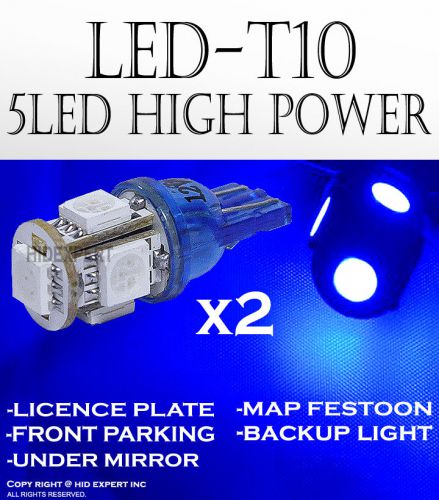 Icbeamer x2 bright blue t10 168 921 5 led high power usdot parking lig wd6029
