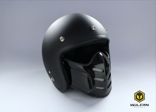 Vulcan motorcycle dust filter face mask shield for open face helmet - black