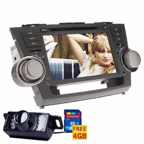 Camera+8&#034; car stereo player gps navigation radio for toyota highlander 2008-2012