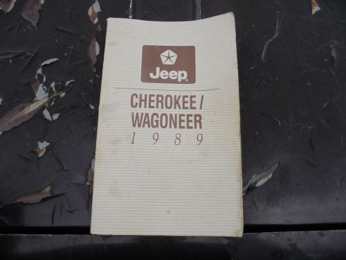 1989 jeep cherokee wagoneer owner manual operating instructions