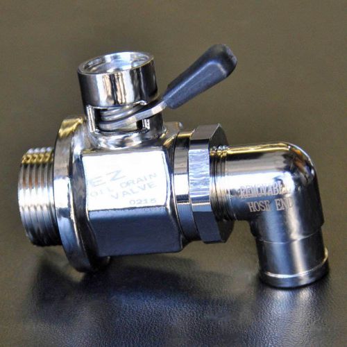 Ez engine oil drain valve ez-7b (22mm-1.5) &amp; l-shaped hose end l-002 combo pack