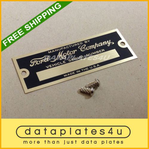 Ford motor company -brass- data plate serial number tag hot rod street rat rod