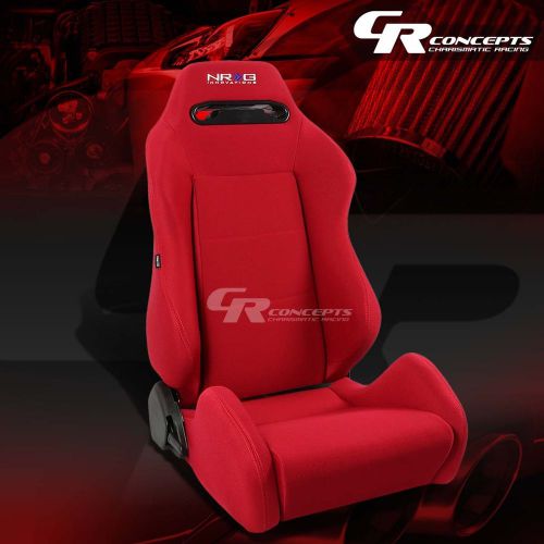 Nrg type-r red reclinable sports racing seats+mounting sliders passenger side