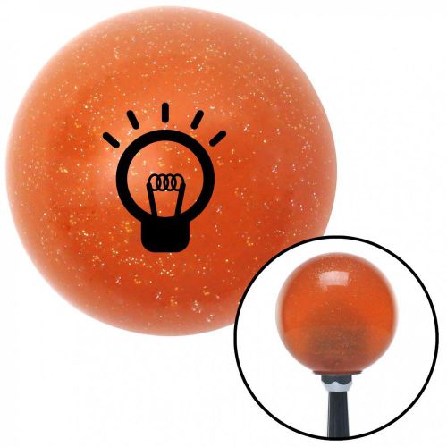 Black lighting light bulb orange metal flake shift knob with 16mm x 1.5