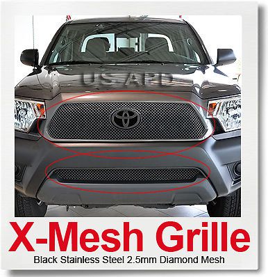 Fits 2015 toyota tacoma stainless steel black x mesh grille combo