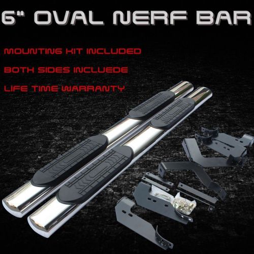 04-08 ford f150 super cab 6&#034; oval stainless nerf bar side step running board