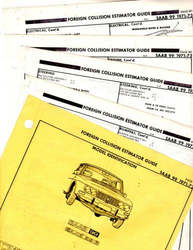 1971 1972 1973 saab 99 71 72 73 body parts list frame original crash sheets mf 2