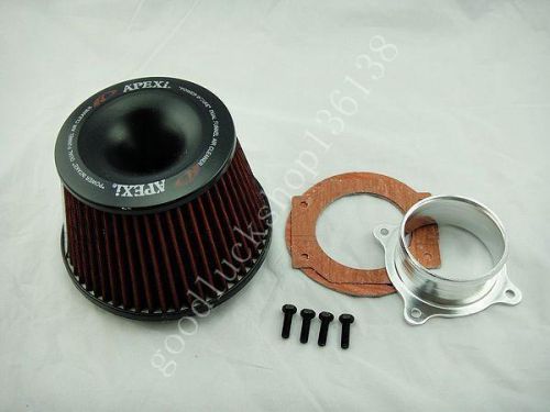 Universal power intake air filter 75mm dual funnel adapter for apexi a10