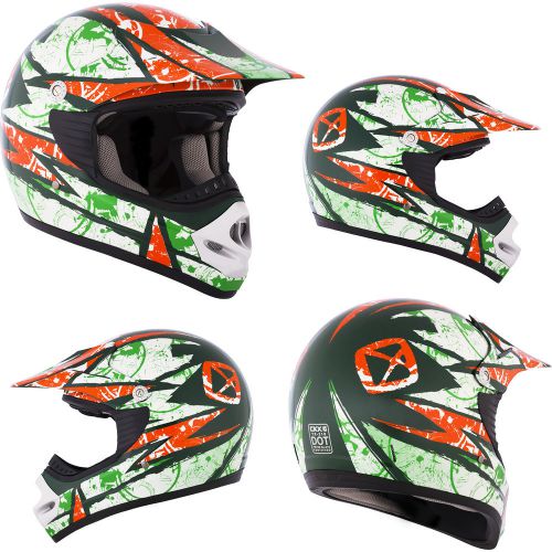 Mx helmet ckx tx-218 flaky green xlarge motocross off road dirt bike