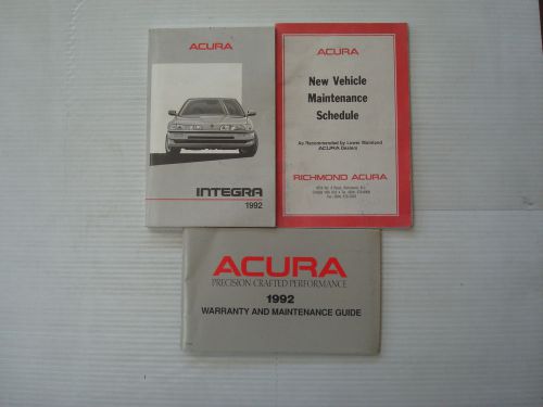 1992 acura integra 3-door owner&#039;s manual plus extras
