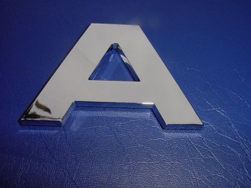Formula boat logo emblem hull side chrome letter 2-5/8&#034; high &#034;a&#034; new