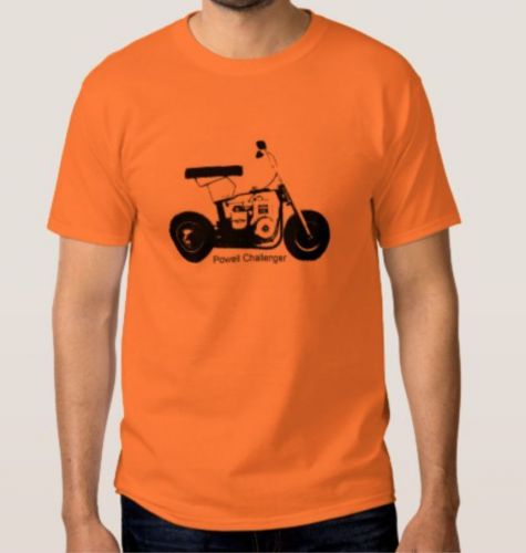 Powell challenger mini bike t shirt vintage motorcycle enthusiasts orange sz xl