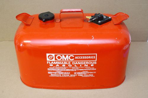Omc johnson 6 gallon steel outboard fuel gas tank - clean no rust *used once*