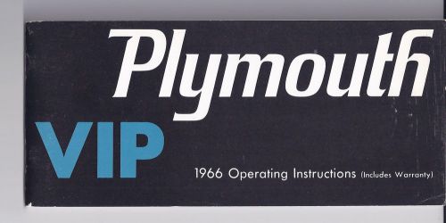 1966 plymouth vip owners manual original