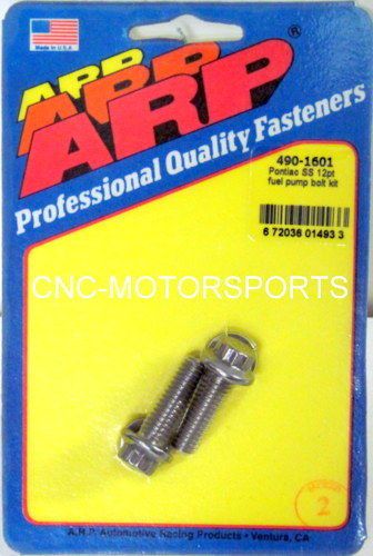 Arp fuel pump bolt kit 490-1601 pontiac stainless 300 12 point head