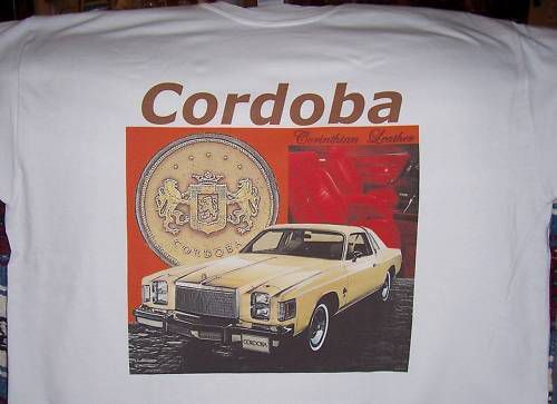 1978 chrysler cordoba xtra-large t-shirt - other sizes &amp; shirt colors available!