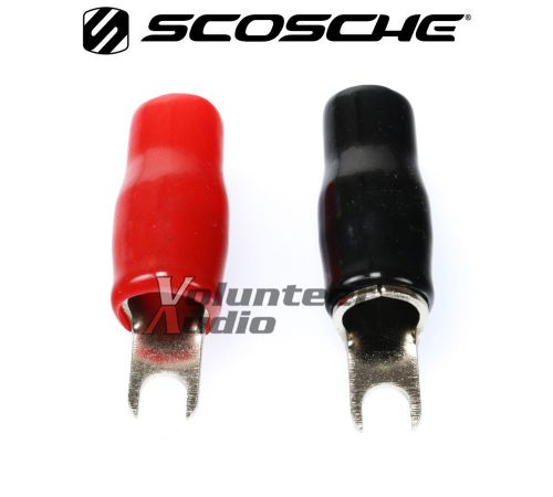 Scosche barrier spade terminal 50 red/ 50 black 4 gauge 100 pieces/bag