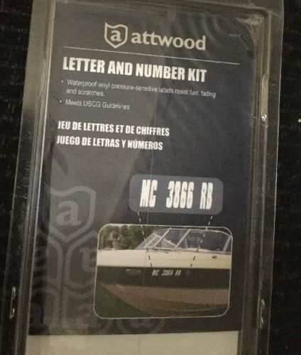 Attwood 3&#034; letter and number kit weatherproof vinyl 144 numbers &amp; letters - new