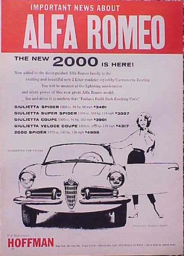 1959 alfa romeo original vintage ad 5+=free shipping cmy store 4more ads too