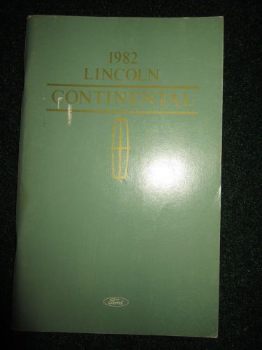 1982 lincoln continental owner&#039;s manual dealer owners