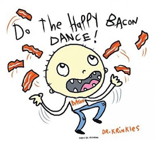 Do the happy bacon dance funny bacon lover foodie  vinyl decal/sticker for car