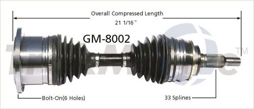 New cv axle shaft fits 1988-2000 gmc k2500,k3500 k1500 suburban,k2500 su