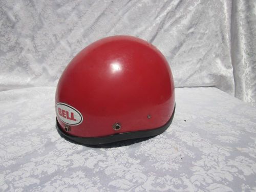 Vintage 1950s / 60s bell toptex shorty half motorcycle helmet w lather flaps