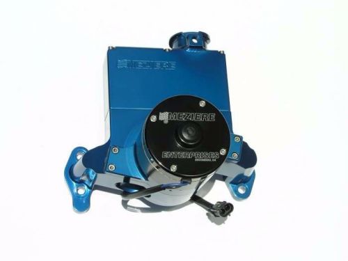 Meziere 42gpm reservoir electric water pump hd motor sb chevy wp201bhd blue