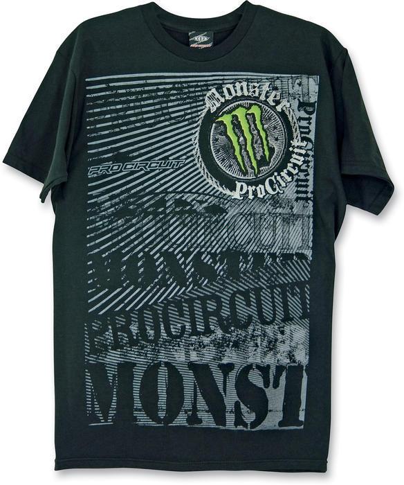 Pro circuit rock steady t-shirt black md/medium