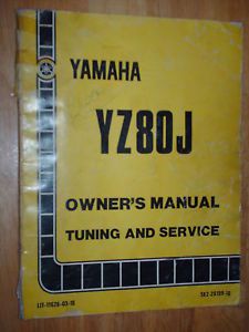 1981 yamaha yz80j owners / service manual original book