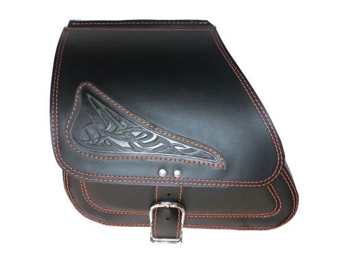 Dyna custom solo leather saddlebag harley bobber softail swing arm 0010