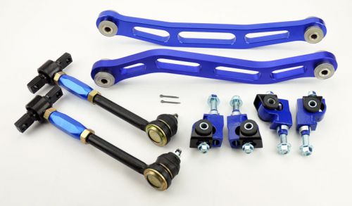 Honda accord 94-97 front rear &amp; lower control arms adjustable camber kit blue