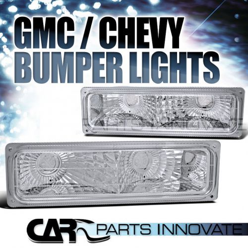 1988-1998 chevy/gmc c10 c/k 1500 2500 3500 clear bumper lights lamp