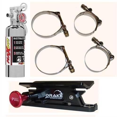 4wheel drive 1 lb. h3r maxout chrome fire extinguisher &amp; drake mounting 100cpkg