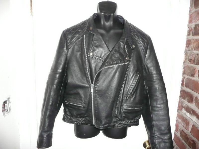 Men's -vintage-  oleg cassini - leather - motorcycle jacket - sz. 44r