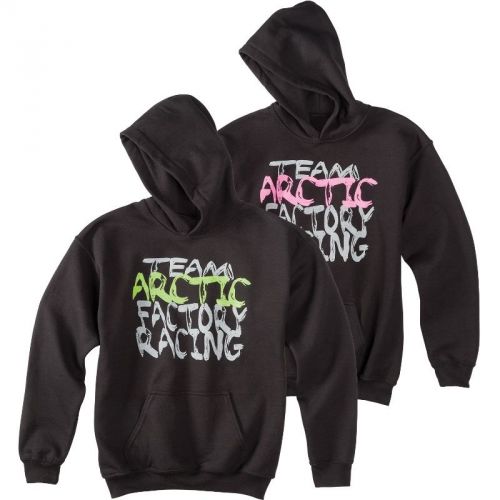 Arctic cat youth team arctic racing hoodie sweatshirt - lime green pink black