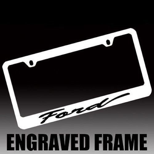 Ford *ford* genuine engraved chrome license plate frame tag holder