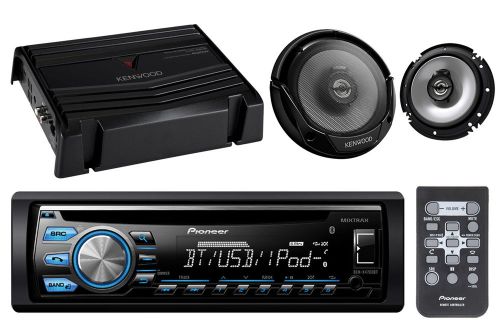 400w amplifier, pioneer bluetooth usb cd ipod aux car radio, 6.5&#034;  car speakers