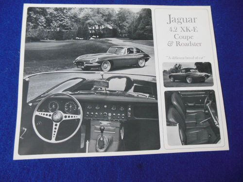 Nos jaguar xke 4.2 roadster coupe black and white single page brochure