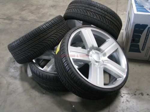 28 inch wheels &amp; tires texas edition style rims chevy silverado silver machined
