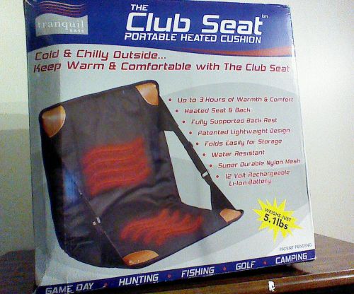 Tranquil ease club seat portable heated cushion nib with ac battery charger