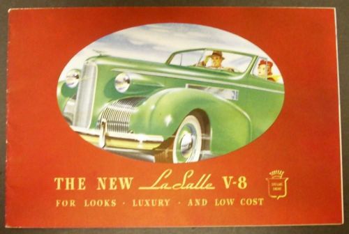 Original 1939 cadillac lasalle v-8 dealer sales brochure coupe sedan convertible