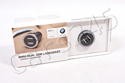 Bmw oem genuine dual usb charger in-car iphone ipad 2 port for cigarette lighter