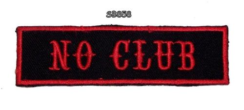 No club red on black iron on small badge patch for biker vest sb858