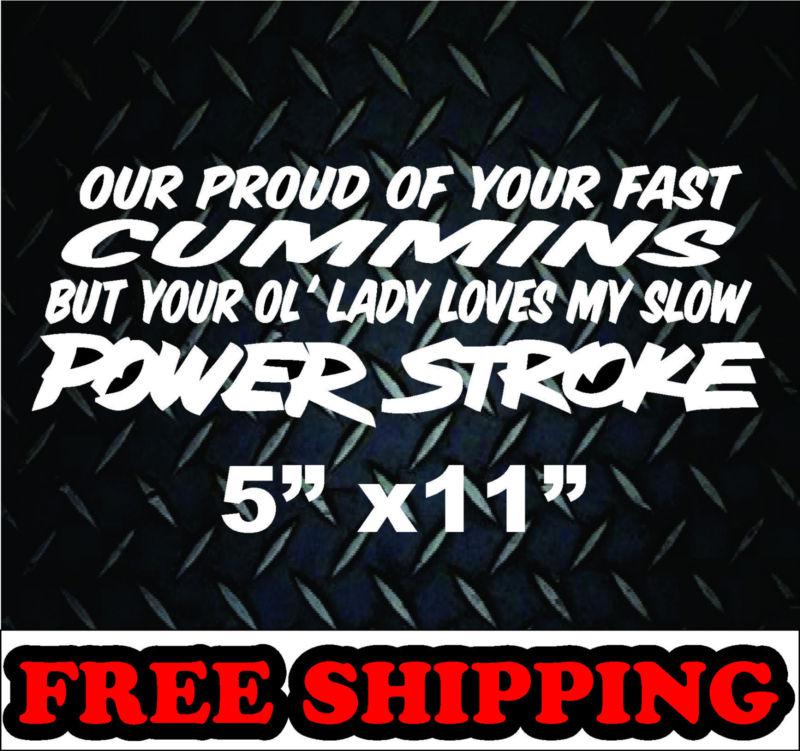 Lady loves my powerstroke *vinyl decal sticker cummins decal diesel truck funny 