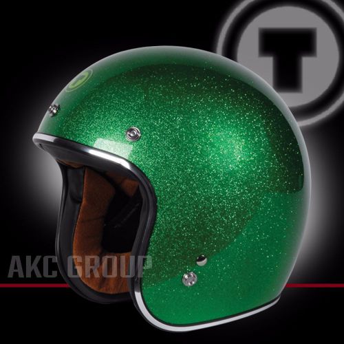 Super flake lime green open face vintage style motorcycle scooter helmet xxlarge