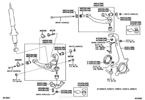 Toyota oem lower control arm-front-adjust cam 4819860011